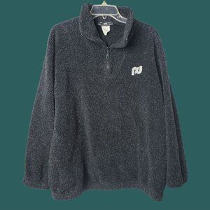 Porsche Design Vtg Pullover Sweater W/ Quarter-Zip & Embroidered Logo Blk Large